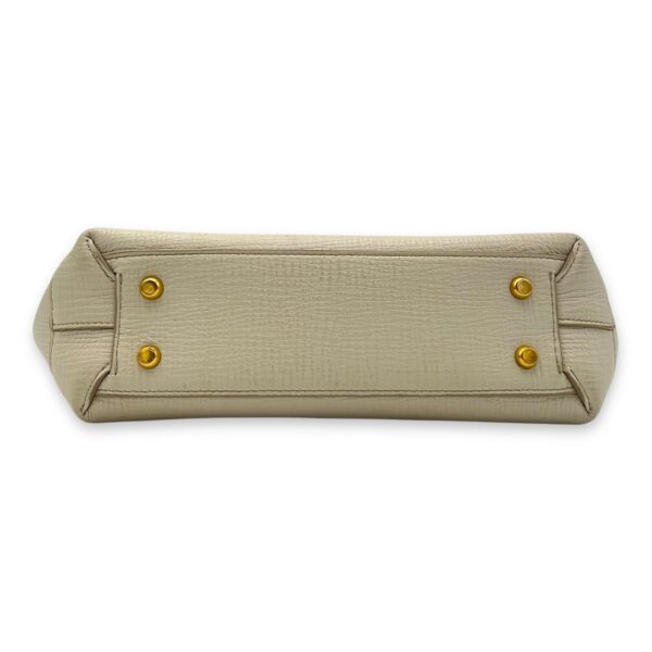 Arco White Top Handle Bag in Calfskin, Gold hardware - Image 6