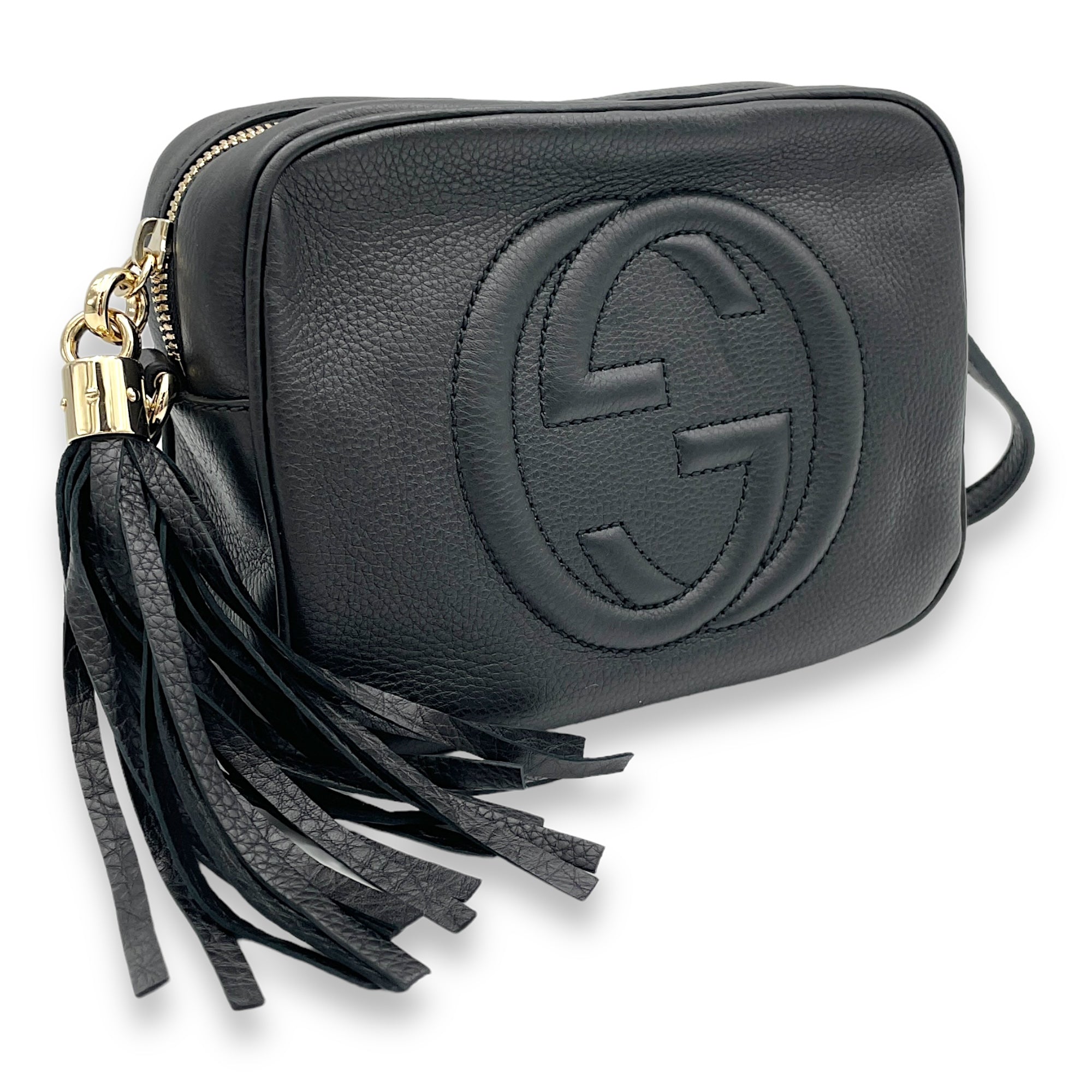Soho Crossbody Bag Black in Calfskin, Gold hardware - Image 4