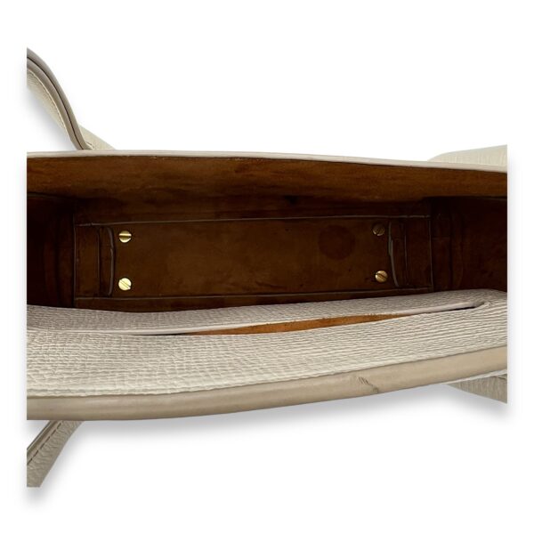 Arco White Top Handle Bag in Calfskin, Gold hardware - Image 7