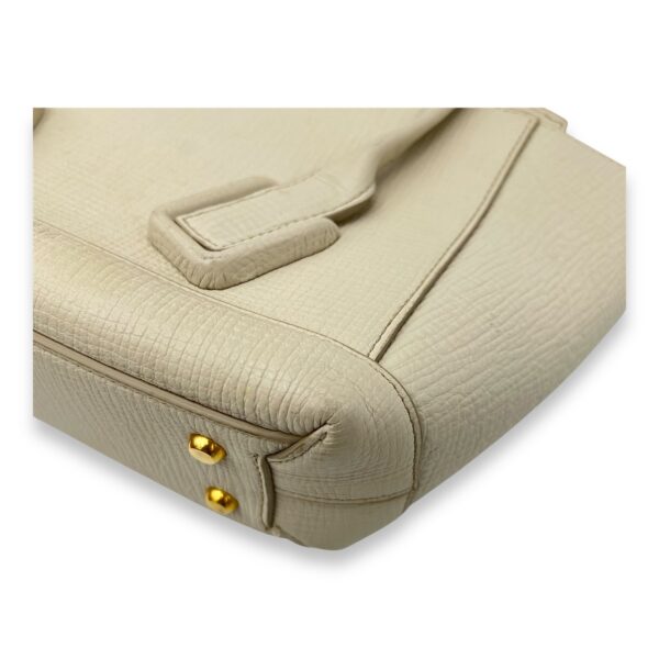 Arco White Top Handle Bag in Calfskin, Gold hardware - Image 8