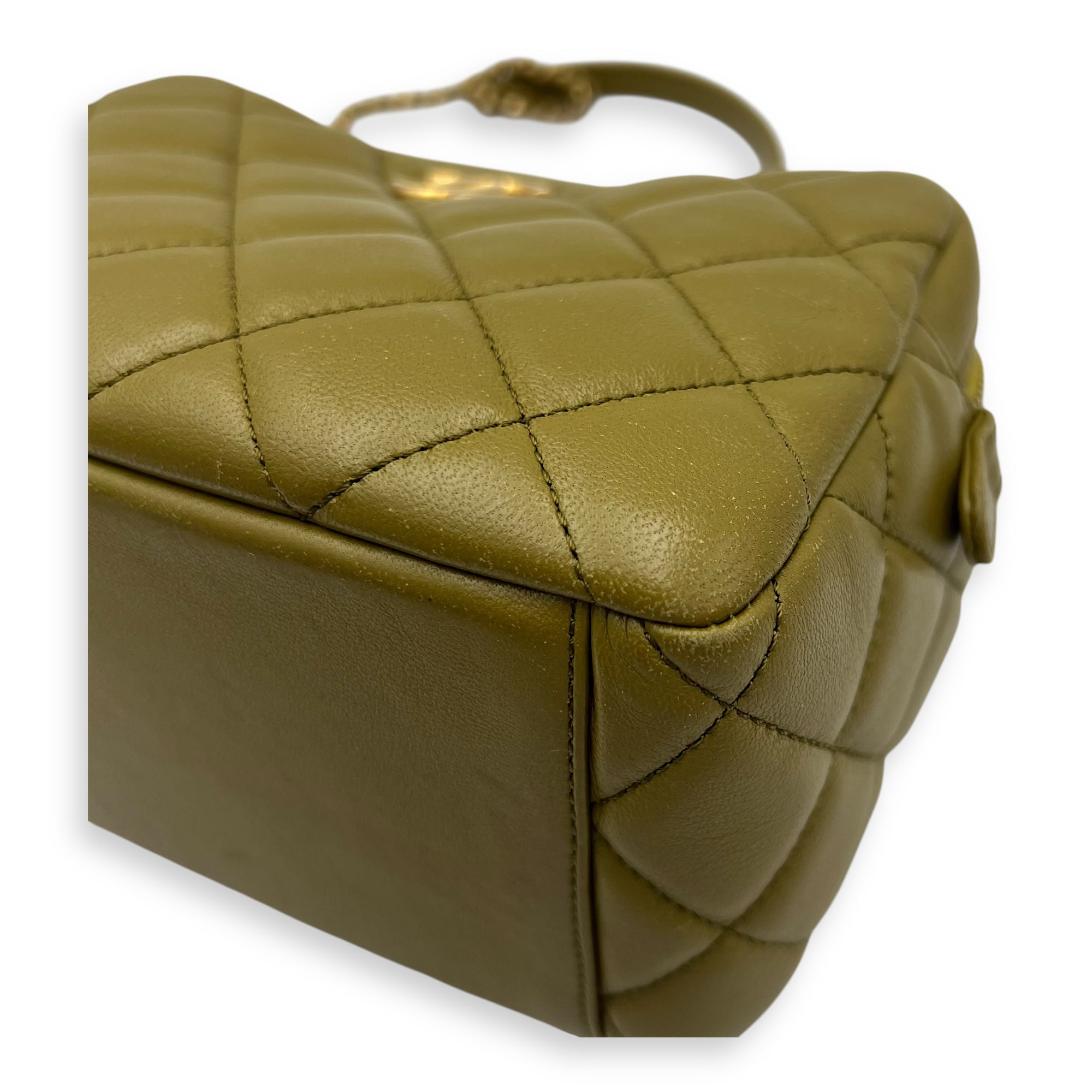 Wenge Wood Green Crossbody Bag in Lambskin, Gold hardware - Image 8