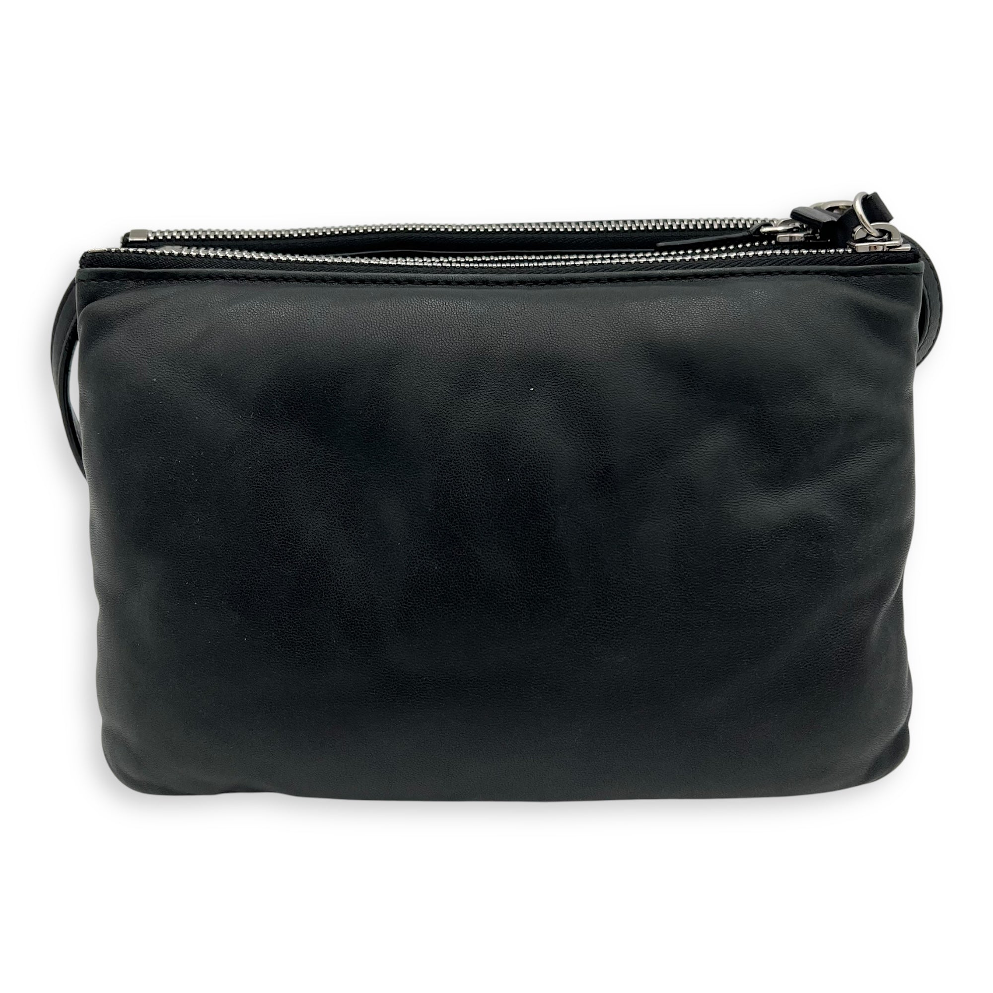Trio Black Crossbody Bag in Lambskin, Gold hardware - Image 3
