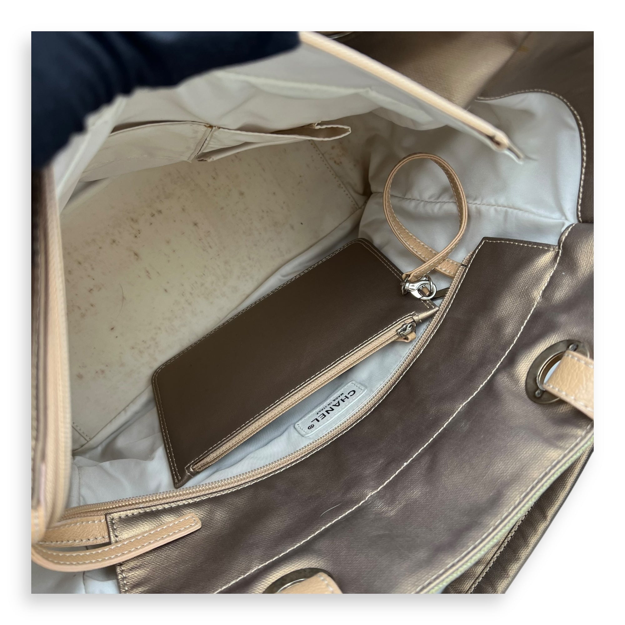 Paris Biarritz Tote Bag Large Brown in Coated Canvas, Silver hardware - Image 18