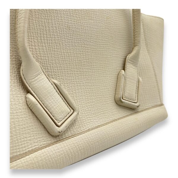 Arco White Top Handle Bag in Calfskin, Gold hardware - Image 11