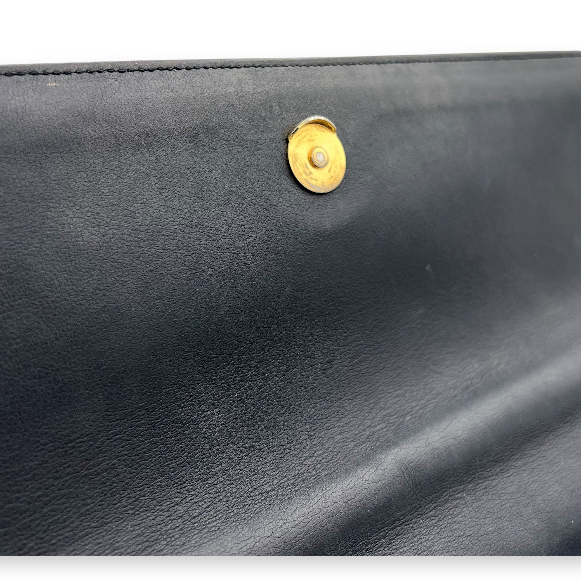Moujik Top Handle Bag Blue in Calfskin, Gold hardware - Image 20