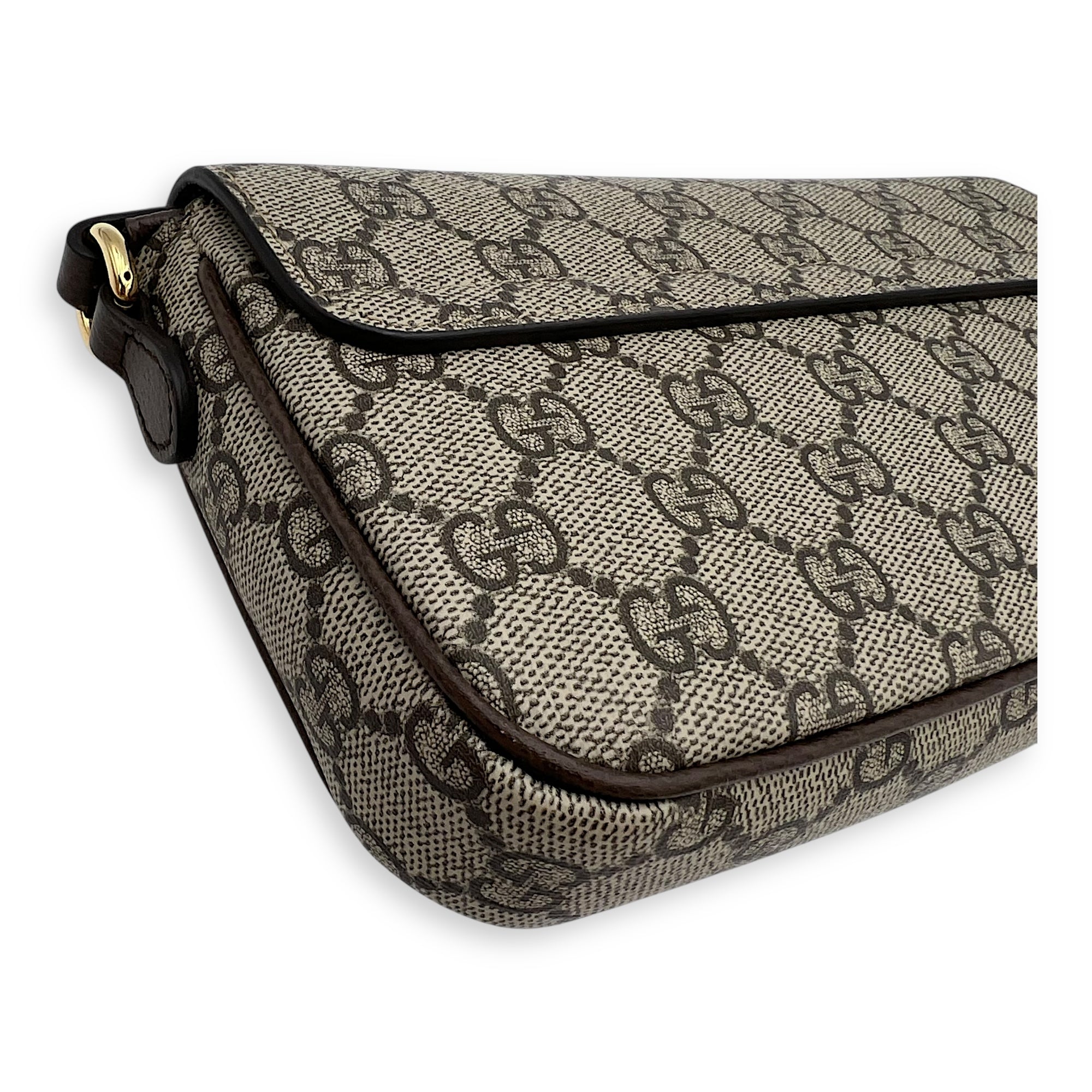 Ophidia Brown Crossbody Bag in Monogram Coated Canvas, Gold hardware - Image 8