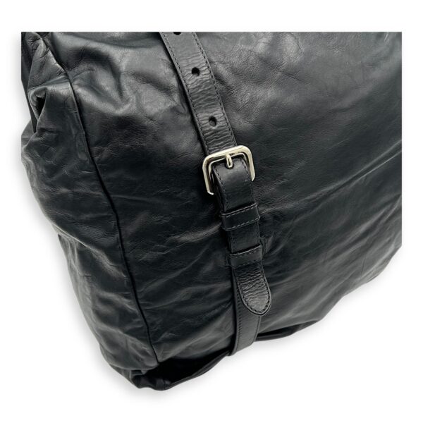 Frame Shoulder Bag Black in Calfskin, Silver hardware - Image 15