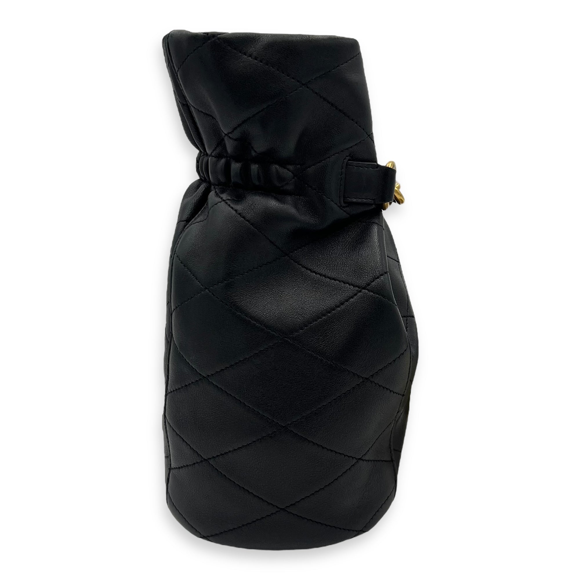 Le Mallion Bucket Bag Black in Lambskin, Gold hardware - Image 4