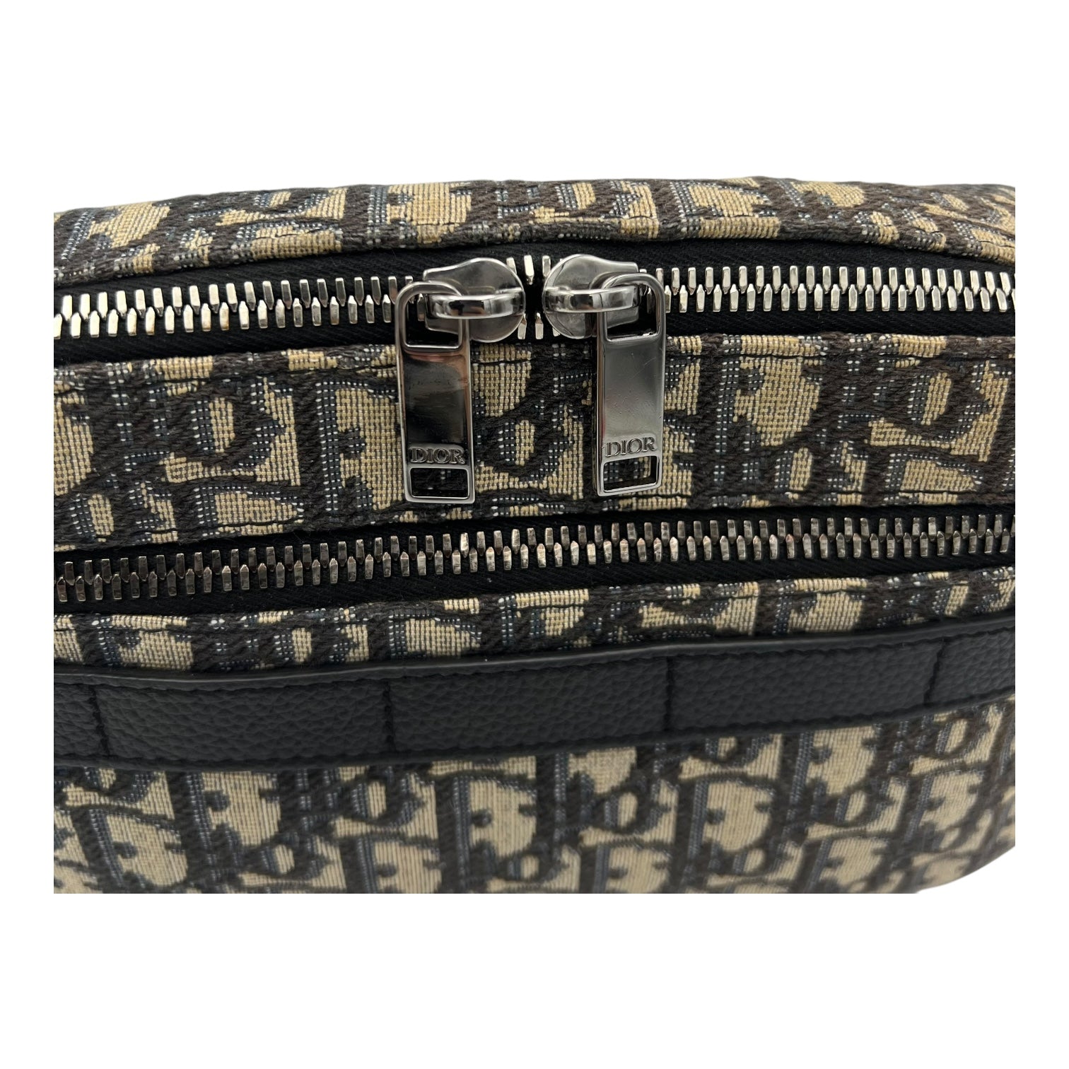 Safari Crossbody Bag Blue in Jacquard, Silver hardware - Image 8