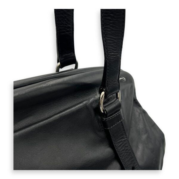 Frame Shoulder Bag Black in Calfskin, Silver hardware - Image 9