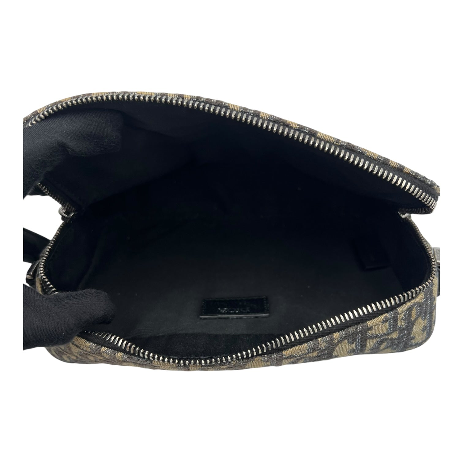 Safari Crossbody Bag Blue in Jacquard, Silver hardware - Image 7