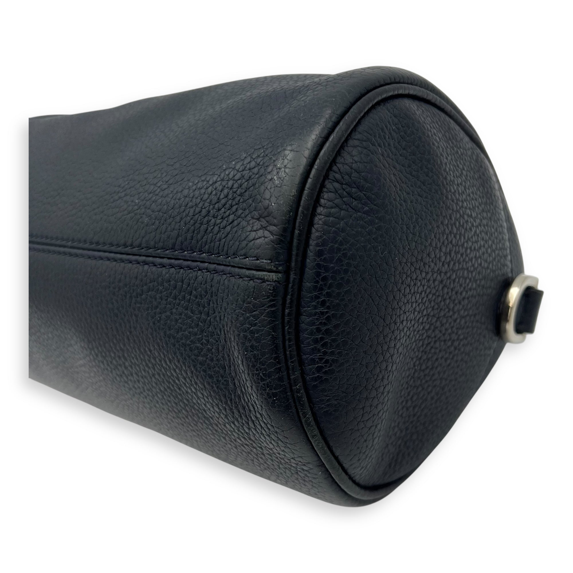 Roller Blue Crossbody Bag in Calfskin, Silver hardware - Image 9