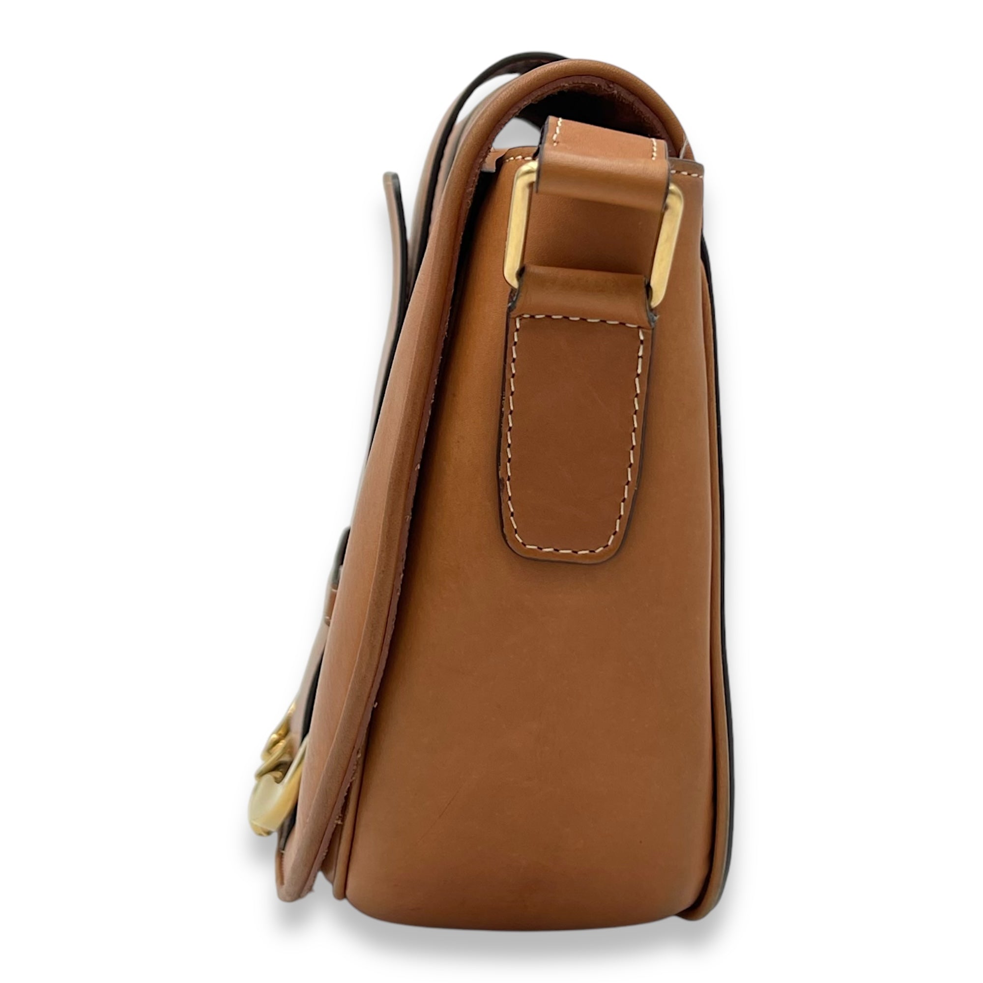 Camarat Crossbody Bag Brown in Calfskin, Gold hardware - Image 5