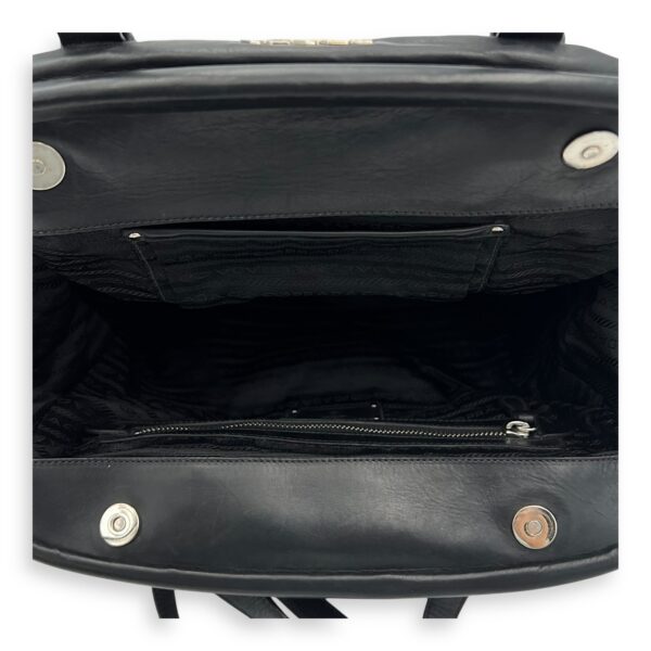 Frame Shoulder Bag Black in Calfskin, Silver hardware - Image 7