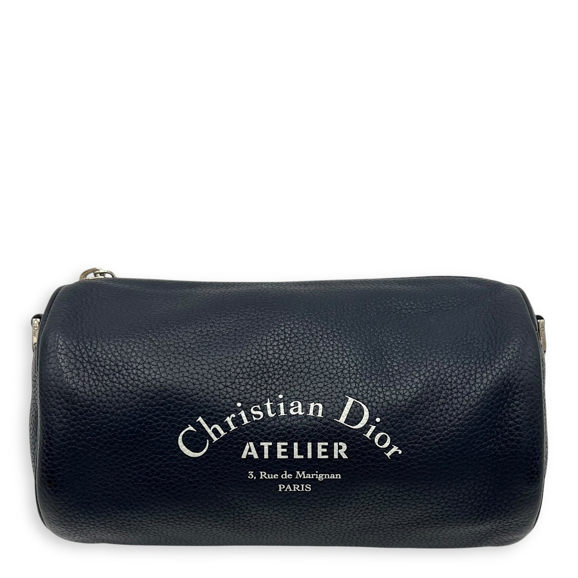 Roller Blue Crossbody Bag in Calfskin, Silver hardware