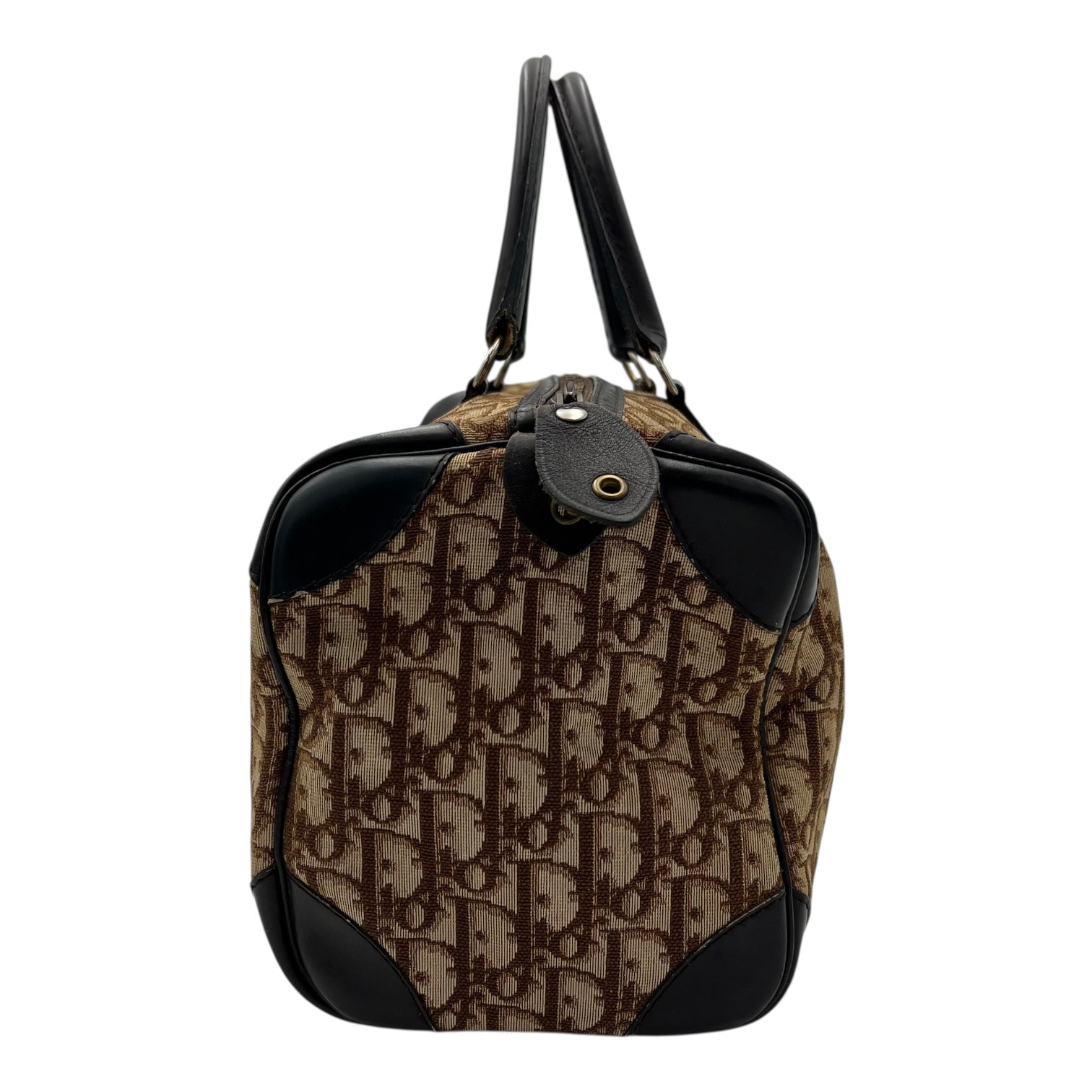 Trotteur Top Handle Bag Brown in Coated Canvas, Silver hardware - Image 5